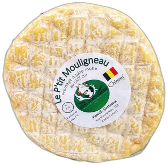 Le P'tit Mouligneau — witschimmelkaas uit Botte du Hainaut (Forges/Chimay, prov. Henegouwen)
