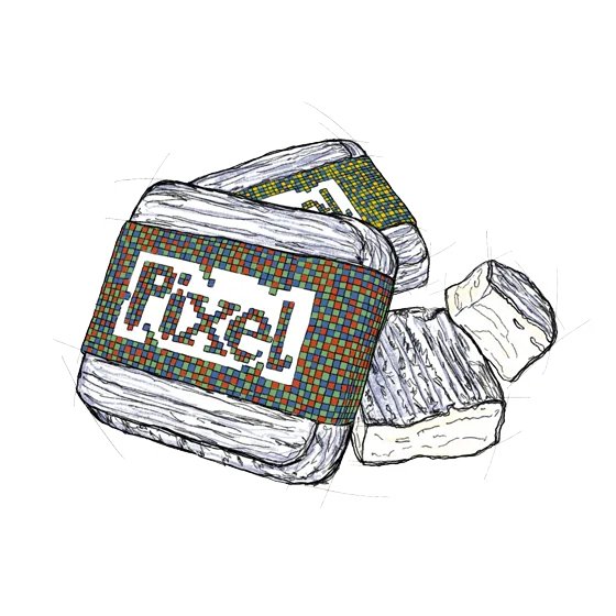 Pixel — blauwe kaas uit Emmental (kanton Bern)