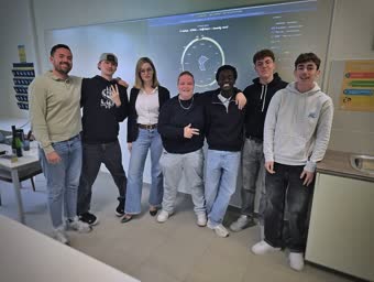 Kaasles aan een hotelschool — de klas voor het scherm met de kaasradar